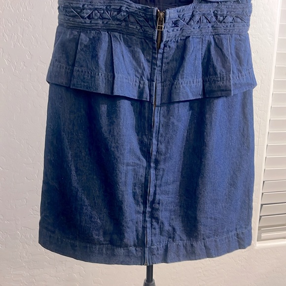 Free People New Romantics Soft Denim Highland Mini Dress  Cut Out Back Size 2 - Picture 8 of 16